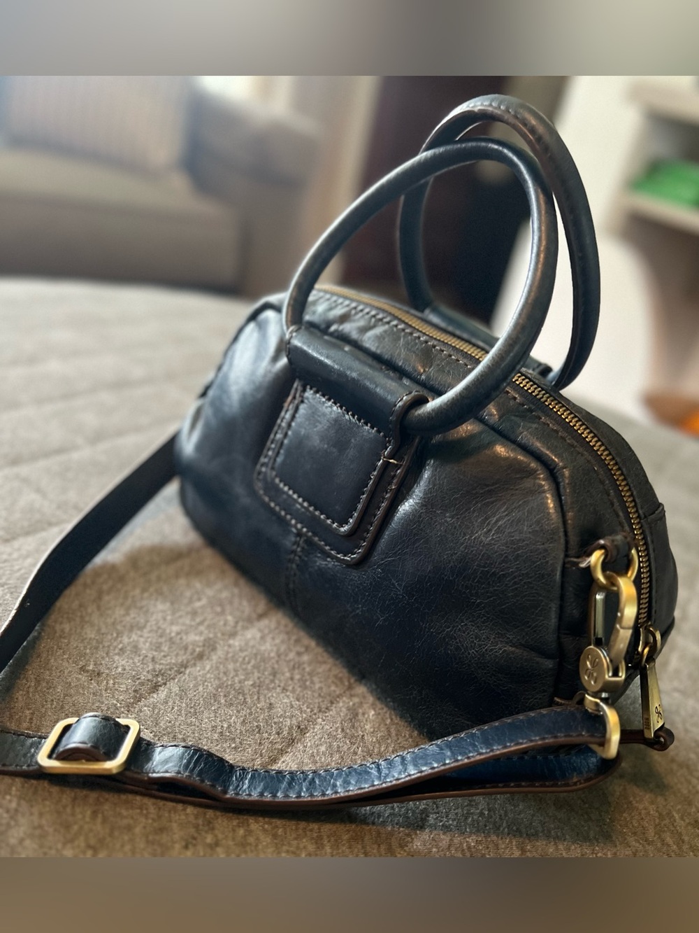 HOBO Shelia Blue Leather Mini Satchel Excellent Condition - Picture 6 of 14